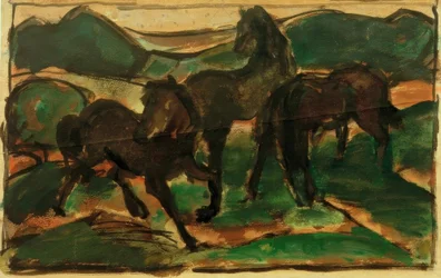 Caballos en el prado I